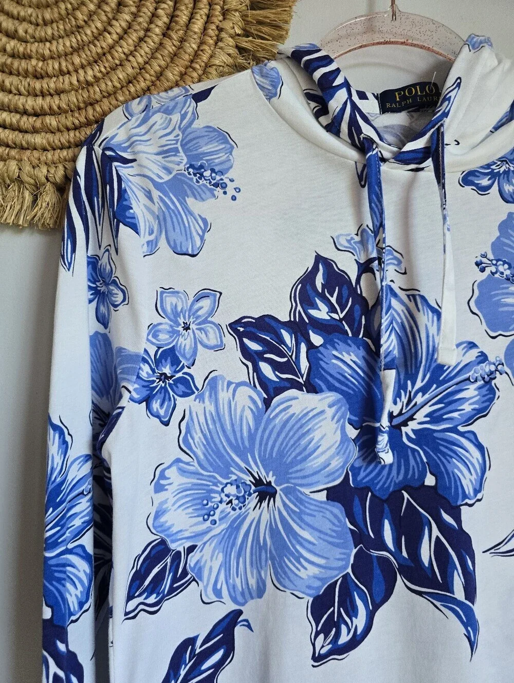 Polo by Ralph Lauren Tropical Hawaiian Floral Cotton Jersey Hoodie Mens SZ XS